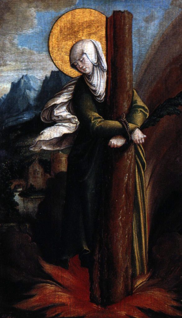 Standflügel mit Bild der hl. Afra in der Meßkircher St. Martinskirche (Meister von Meßkirch)
https://commons.wikimedia.org/wiki/File:Heilige_Afra.jpg?uselang=en#Licensing